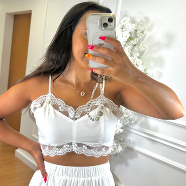 Conjunto Top + Saia com Renda
