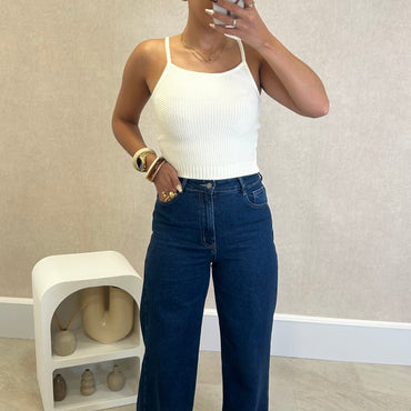 Calça Wide Leg REDIAL Ganga Escura