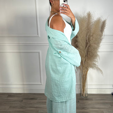 Pantalona Verde Água