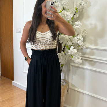 Pantalona com elastico Preto