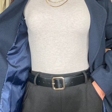 Casaco de Fazenda Midi Azul Marinho