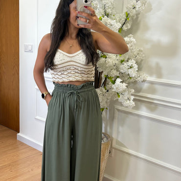 Pantalona com elastico Verde Tropa