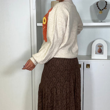 Saia Rendada Castanha