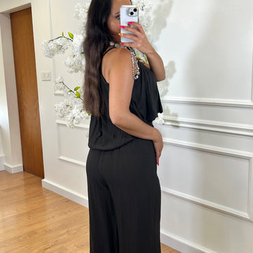 Conjunto Top + Pantalona Castanho