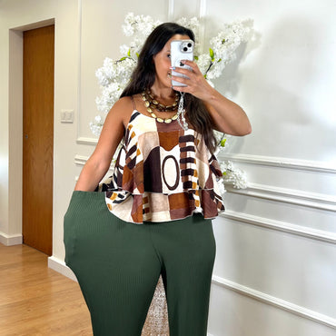 Pantalona Plissada Verde Tropa