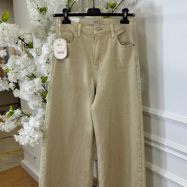 Calça de Ganga Wide Leg REDIAL bege