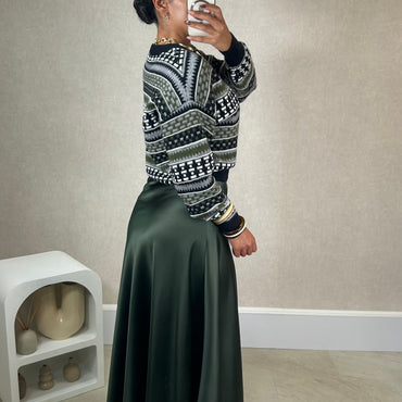 Saia Acetinada Verde Tropa