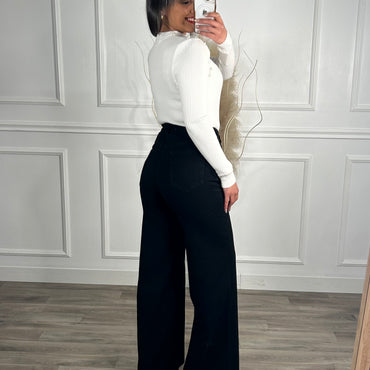 Calça de Ganga Wide Leg REDIAL preta