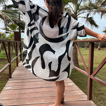 Camiseiro Preto com padrão de algodao