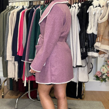 Casaco Pelinho de Cordeiro Lilás