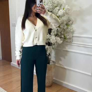 Cardigan com pedras brilhantes