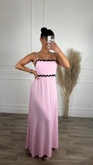 Vestido Com Onda Rosa