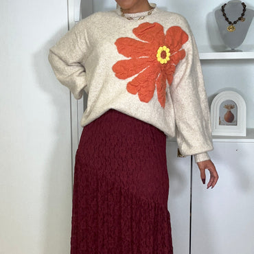 Saia Rendada Bordeaux