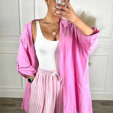 Pantalona riscas rosa