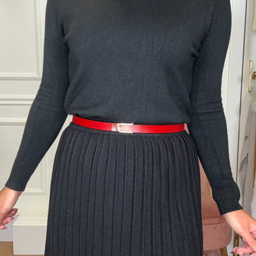 Mini saia plissada Preta