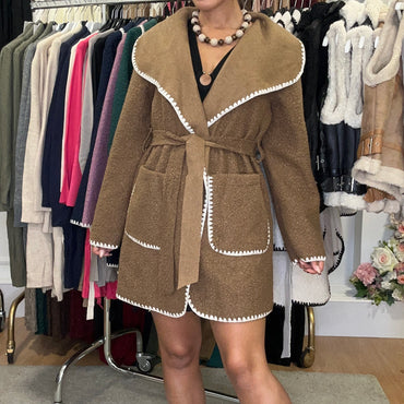 Casaco Pelinho de Cordeiro Camel