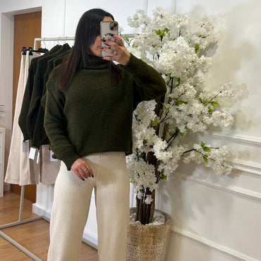 Camisola malha Verde com gola