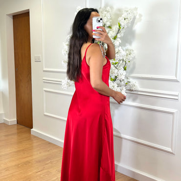 Vestido Acetinado Vermelho