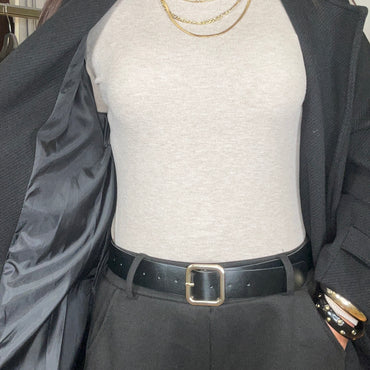 Casaco de Fazenda Comprido Texturado Preto