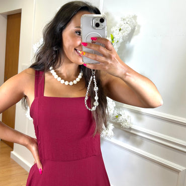 Vestido Riscas Horizontais em Bordo