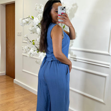 Conjunto colete + Pantalona Azul