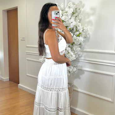 Conjunto Top + Saia com Renda