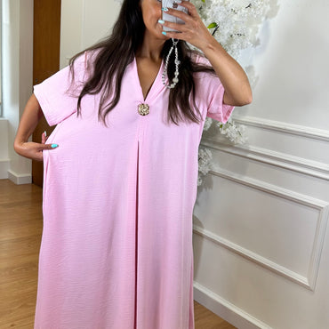 Tunica Oversize Rosa Claro