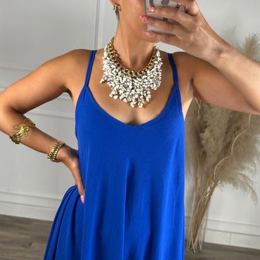 Vestido oversize de alças Azulao
