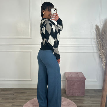 Cardigan Losangos cinza