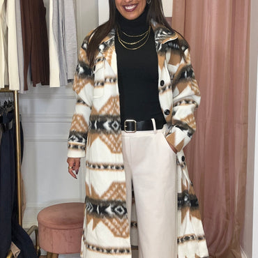 Casaco de Pelinho com Padrão