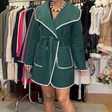 Casaco Pelinho de Cordeiro Verde Esmeralda