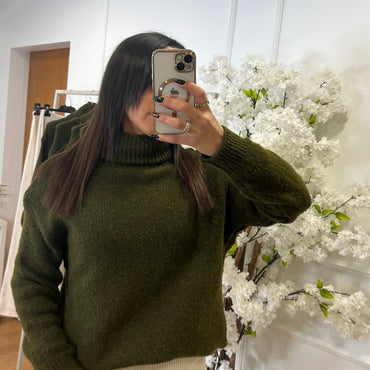 Camisola malha Verde com gola