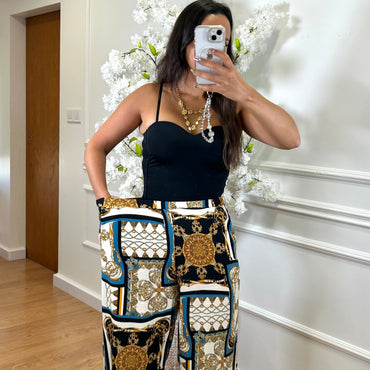 Pantalona Malha Fria com Padrao