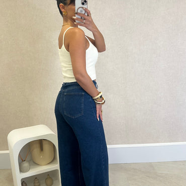 Calça Wide Leg REDIAL Ganga Escura
