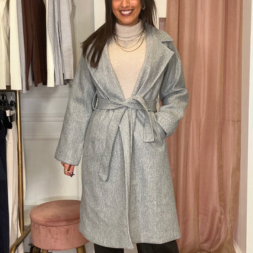 Casaco de Fazenda Midi Cinza