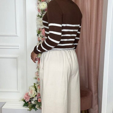 Camisola malha com Coração em Castanho