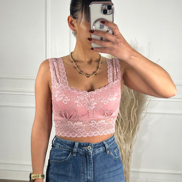 Bralette Rendada Rosa