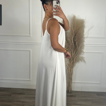 Vestido oversize de alças Branca