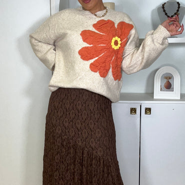 Saia Rendada Castanha