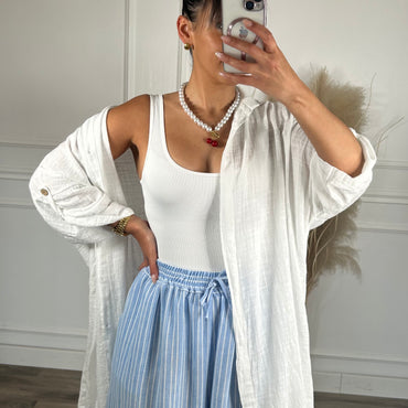 Camiseiro Branco de algodão Médio