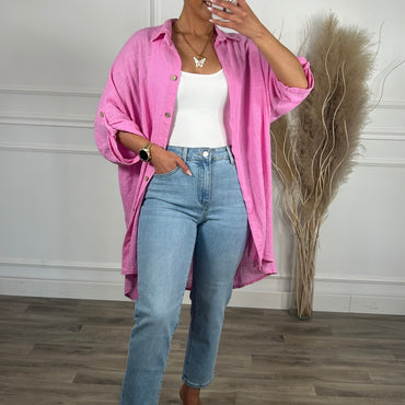 Camiseiro Rosa de algodão Médio