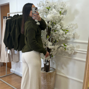 Camisola malha Verde com gola