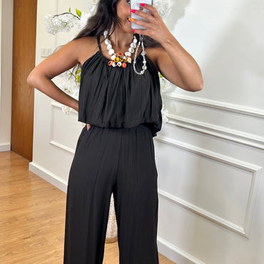 Conjunto Top + Pantalona Castanho