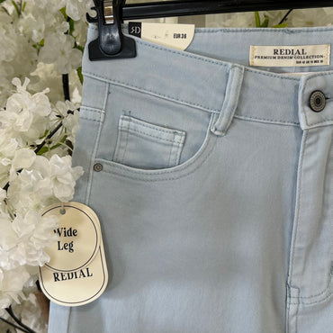 Calça de Ganga Wide Leg REDIAL Azul Bébé