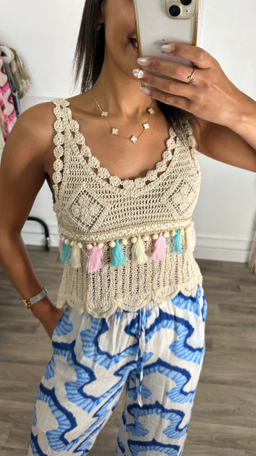 Pantalona Padrão Azul
