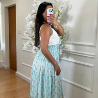 Vestido Indiano de Algodão Bicolor