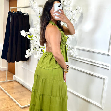 Conjunto Top + Saia em Verde Oliva