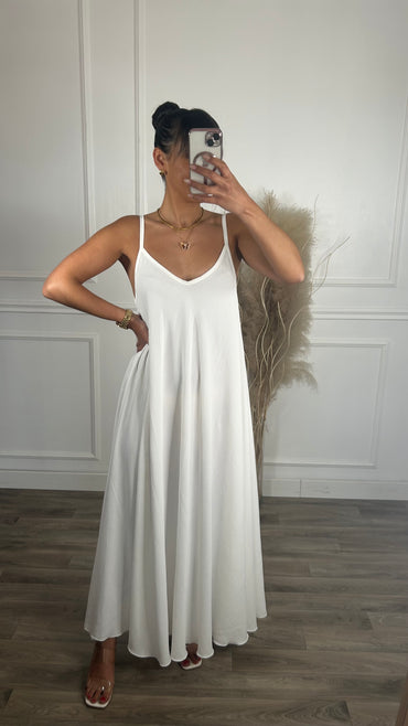 Vestido oversize de alças Branca