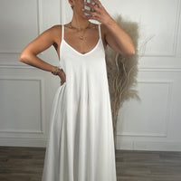 Vestido oversize de alças Branca