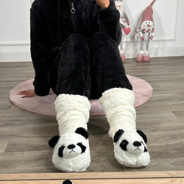 Meias antiderrapantes panda